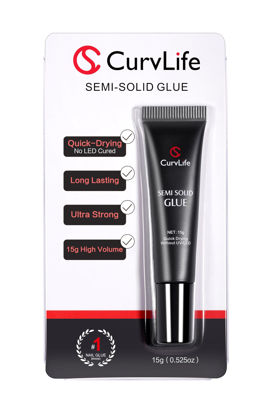 Picture of Curvlife New Super Strong on Nail Glue 15g for Press On Nails Tips Quick Drying Semi Solid Nail Glue No Uv Light Needed Long Lasting Fake Acrylic Nails Kit Glue Gel