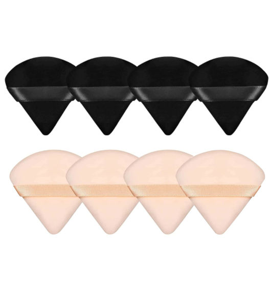 Picture of 8 Pieces Triangle Powder Puff Face Soft Triangle Makeup Puff Velour Cosmetic Foundation Blender Sponge Beauty Makeup Tools