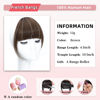 Picture of NAYOO Bangs Hair Clip in Bangs 100% Real Human Hair Extensions Brown French Bangs Clip on Hair Bangs for Women Fringe with Temples Hairpieces Curved Bangs for Daily Wear