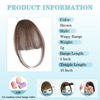 Picture of NAYOO Clip In Bangs - Brown Fake Bangs 100% Real Human Hair Extensions Wispy Clip on Air Bangs for Women Fringe with Temples Hairpieces Curved Bangs for Daily Wear(Wispy Bangs,Brown)