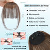Picture of NAYOO Clip In Bangs - Brown Fake Bangs 100% Real Human Hair Extensions Wispy Clip on Air Bangs for Women Fringe with Temples Hairpieces Curved Bangs for Daily Wear(Wispy Bangs,Brown)