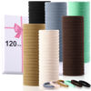 Picture of LuSeren 120 Pcs No Damage Hair Ties for Women Thick Hair, Stretchy Soft Seamless Nylon Cloth Elastic Hair Ties Ponytail Hair Holders Hair Elastics Hair Band for Women Neutrals Color
