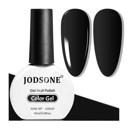 Picture of JODSONE 10ml Gel Nail Polish Black Gel Polish Black Gel Nail Polish Black Nail Polish Soak Off Led Gel Polish Nail Art Manicure Salon Diy at Home Gift for Women Gel Nail Polish