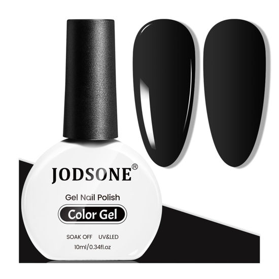 Picture of JODSONE 10ml Gel Nail Polish Black Gel Polish Black Gel Nail Polish Black Nail Polish Soak Off Led Gel Polish Nail Art Manicure Salon Diy at Home Gift for Women Gel Nail Polish