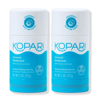 Picture of Kopari Aluminum Free Coconut Deodorant, Non Toxic & Clean Plant-Based, No Aluminum, Parabens or Baking Soda, Long Lasting Protection, Original 2 Pack