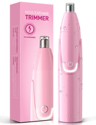 Picture of ZORAMI Rechargeable Ear and Nose Hair Trimmer - 2024 Professional Painless Eyebrow & Facial Hair Trimmer for Men Women, Powerful Motor and Dual-Edge Blades for Smoother Cutting Pink