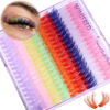 Picture of Colored Lash Clusters Fluffy Eyelash Clusters D Curl Eyelash Extensions 16MM Mixed Colorful Individual Lashes 80D Pink White Green Yellow Purple Blue Red DIY Rainbow Lash Extension by Winifred