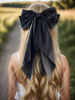 Picture of LFOUVRE Black Bow Clip 3pcs, Floral Hair Bow Clips for Girls with Tail, Big Hair Bows for Women, Bows for Girl Bowknot Barrettes, Hair Accessories