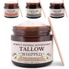Picture of Beef Tallow for Skin Care, Face, Hands - Natural Moisturizer - Whipped - Organic Grass-Fed Beef Fat - Vitamins A, D, E, K - Dry Skin, Baby Diaper Cream - Hydrating - Warm Vanilla - 2 oz Jar