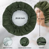 Picture of Reusable Shower Cap for Women, Large Waterproof Shower Bonnet Washable Elastic Band Bath Hair Hat for Long Hair, Braids(Green&Purple)
