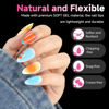 Picture of UNA GELLA Medium Almond Gel Nail Tips, 312pcs Pointed Almond Nail Tips Pre-shape Half Matte Full Cover Nail Tips Clear Acrylic Soft Gel Nail Tips For Nail Extension Nail Art DIY Salon 12 Sizes