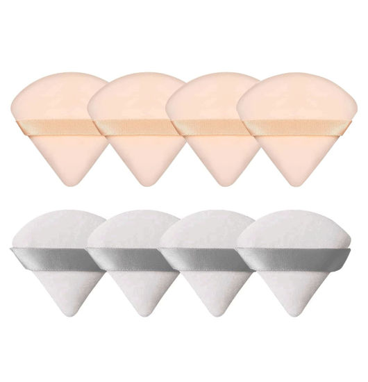 Picture of 8 Pieces Triangle Powder Puff Face Soft Triangle Makeup Puff Velour Cosmetic Foundation Blender Sponge Beauty Makeup Tools