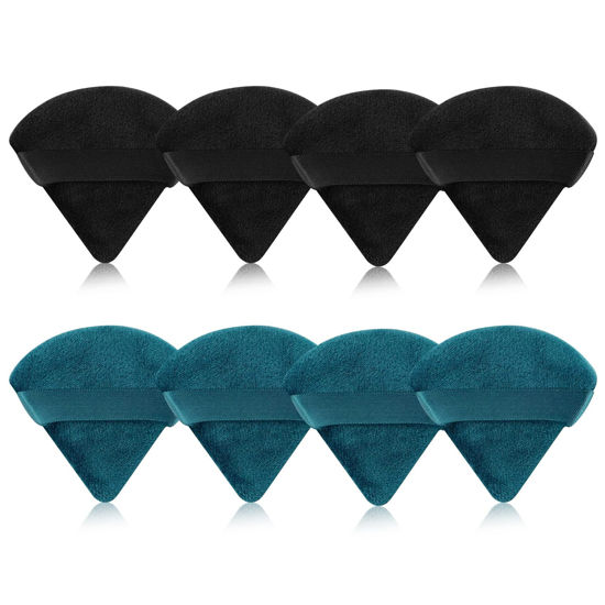 Picture of 8 Pieces Triangle Powder Puff Face Soft Triangle Makeup Puff Velour Cosmetic Foundation Blender Sponge Beauty Makeup Tools