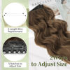 Picture of KooKaStyle Invisible Wire Hair Extensions with Transparent Wire Long Wavy Synthetic Hairpiece with 4 Secure Clips Adjustable Secret Wire Headband for Women(20 Inch Chestnut Brown)