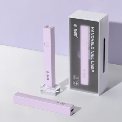 Picture of GAOY Handheld UV Light for Gel Nails, Mini Nail Lamp, Portable Cordless Rechargeable, Fast Curing, Pale Purple