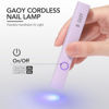 Picture of GAOY Handheld UV Light for Gel Nails, Mini Nail Lamp, Portable Cordless Rechargeable, Fast Curing, Pale Purple
