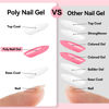 Picture of Makartt Poly Nail Gel Set: Sheer & Neon Pink Colors, Strong Builder for Extension Overlay Strengthener 3D Diy, Long-lasting for Nails French Manicures Home Salon-2PCs 30ML