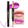 Picture of evpct 1Pcs Pink Metallic Shine Shimmer Lip Liner and Lipstick Combo Set Kit for Women, DNM Lightweight Hydrating Formula High Impact Full Coverage Lipstick and Lip Liner Makeup Stains Gloss, 19#