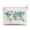 Picture of And Off She Went To Change The World, Graduation Gift For Her, Makeup Bag Gift, Graduation Gift, Daughter Gift, Sister Gift, World Map Bag, Roommate Gift