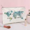 Picture of And Off She Went To Change The World, Graduation Gift For Her, Makeup Bag Gift, Graduation Gift, Daughter Gift, Sister Gift, World Map Bag, Roommate Gift