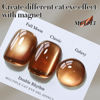 Picture of Double Rhythm Jelly Glass Cat Eye Gel Polish with Magnet 15ML Holographic Glitter Shimmer Translucent Sheer Color Magnetic Nail Polish Salon DIY at Home (Brown MC1113)