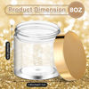 Picture of Patelai 4 Pieces Round Clear Wide-mouth Leak Proof Plastic Container Jars with Lids for Travel Storage Makeup Beauty Products Face Creams Oils Salves Ointments DIY Making or Others (Gold,8 Ounce)