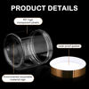 Picture of Patelai 4 Pieces Round Clear Wide-mouth Leak Proof Plastic Container Jars with Lids for Travel Storage Makeup Beauty Products Face Creams Oils Salves Ointments DIY Making or Others (Gold,8 Ounce)