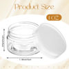 Picture of Patelai 4 Pieces Round Clear Wide-mouth Leak Proof Plastic Container Jars with Lids for Travel Storage Makeup Beauty Products Face Creams Oils Salves Ointments DIY Making or Others(Clear,1 Ounce)