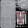 Picture of 16000Pcs Resin Rhinestones with Tweezers for Crafting, Silver 2-6mm Mixed Sizes Bedazzling Crystal with 3Pcs 10ml B7000 Jewelry Glue for DIY Crafts Clothing Tumblers Shoes Fabric Nail Art