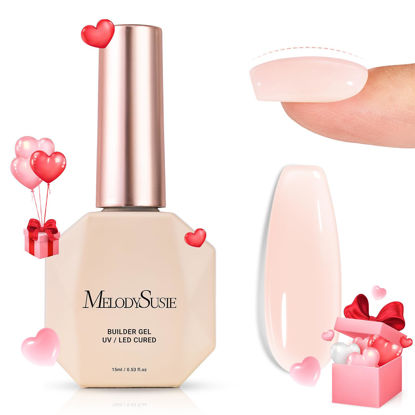 Picture of MelodySusie Builder Nail Base Gel Nude Builder Gel for Nails Thickening, Soak Off UV Gel,Extension Gel Rhinestone Nail Glue Gel in a Bottle for Nail Art Design Gift for Women-018