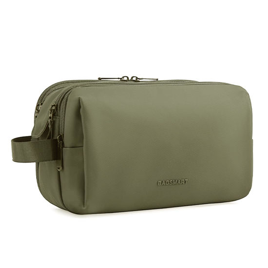 Picture of BAGSMART Toiletry Bag for Men, Travel Toiletry Organizer Dopp Kit Water-resistant Shaving Bag for Toiletries Accessories, Door Room Essentials,Green-medium
