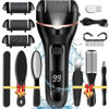 Picture of Callus Remover for Feet, 13-in-1 Professional Pedicure Tools Foot Care Kit, Foot Scrubber Electric Feet File Pedi for Hard Cracked Dry Dead Skin, 3 Rollers, 2 Speed, Battery Display (Black)