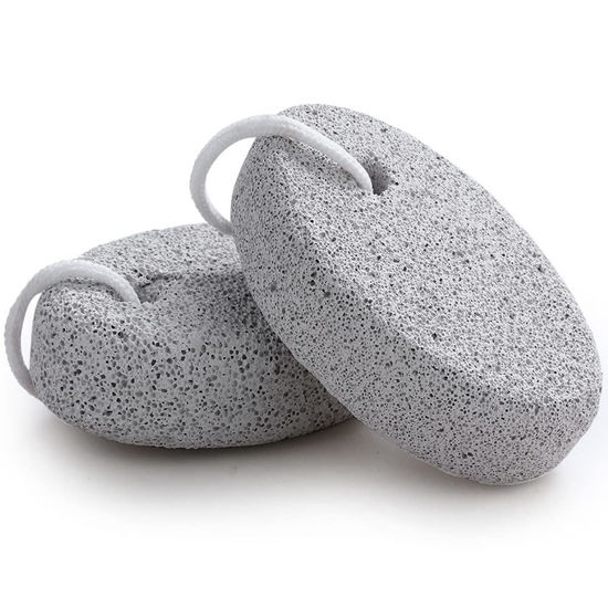 Picture of Natural Foot Pumice Stone for Feet, Borogo 2-Pack Lava Pedicure Tools Hard Skin Callus Remover for Feet and Hands - White&Red