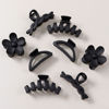 Picture of 8PCS Hair Clips for Women, Flower Claw Clips for Thick Hair, Non-Slip Hair Accessories with Multi-Styles, Black Color Hair Claw Clips and Variety Pack, Ideal for Girls