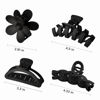 Picture of 8PCS Hair Clips for Women, Flower Claw Clips for Thick Hair, Non-Slip Hair Accessories with Multi-Styles, Black Color Hair Claw Clips and Variety Pack, Ideal for Girls