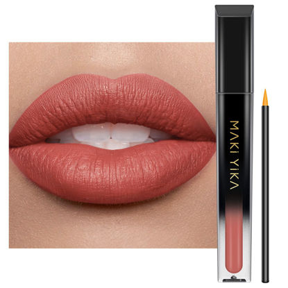 Picture of MAKI YIKA Pink Lipstick for Women Color Stay Long Lasting Lipsticks, No Smudge Matte Liquid Lipstick Transferproof Cruelty-Free Lip Color |Dusty Nude
