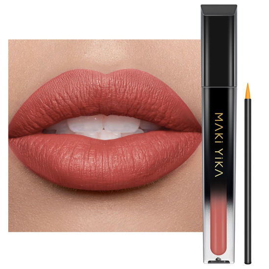 Picture of MAKI YIKA Pink Lipstick for Women Color Stay Long Lasting Lipsticks, No Smudge Matte Liquid Lipstick Transferproof Cruelty-Free Lip Color |Dusty Nude