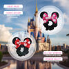 Picture of Styla Hair 2pk Mouse Ear Scrunchies for Kids Velvet Hair Bow Scrunchies for Women - Sparkle Sequins Mouse Hair Bands for Pony Tail (Red Pink Polka Dot)