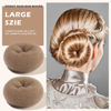 Picture of Teenitor Donut Hair Bun Maker 7 Pieces, Bun Maker Set with Hair Bun Makers (1 extra-large, 2 large, 2 medium and 2 small), 5 pieces Hair Elastic Bands, 20 pieces Hair Pins, Tan Color
