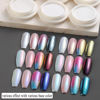 Picture of Fcozpjk White Chrome Nail Powder, 6 Colors Pearl Chrome Powder for Nails, Mirror Effect Metallic Rubbing Pigment Dust Glazed Donut Nail Art Pearlescent Glitter Powder Manicure Decor