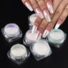 Picture of Pearl Chrome Nail Powder Set - 6 Colors Aurora Powder Mermaid Effect for Nails Iridescent Nail Glitter Shimmer White Rubbing Dust Nail Pigment Set Manicure Nail Art Decorations (Y451-459)