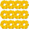 Picture of IVARYSS Yellow Scrunchies, Premium Velvet Soft Hair Scrunchy, Solid Colors Thick Elastic Bands, Hair Accessories for Women and Girls, 12 Pack