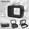 Picture of Prite Clear Makeup Bags Double Layer Cosmetic Bags with a Separate Brush Compartment Travel Makeup Bag for Women Travel Accessories Organizer for Purse(Black)