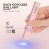 Picture of GAOY Handheld UV Light for Gel Nails, Mini Nail Lamp, Portable Cordless Rechargeable, Fast Curing, Pink