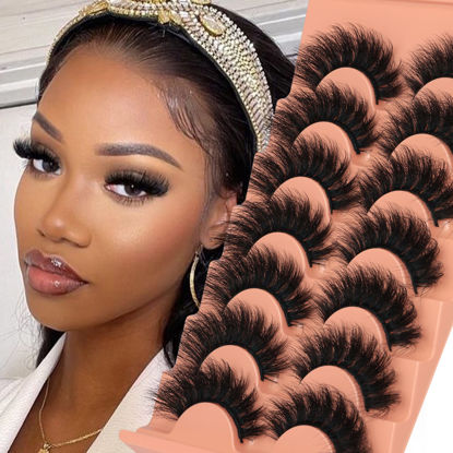 Picture of Mink Lashes Fluffy False Eyelashes 18mm Dramatic Faux Mink Eyelashes Natural Look Cat Eye Volume Eye Lashes Multipack by Focipeysa
