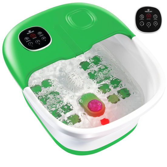 Picture of Medical king Foot Spa with Heat and Massage and Jets Includes A Remote Control Massage Pumice Stone Collapsible Foot Spa Massager with Heat and Massage Bubbles and Vibration