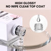 Picture of Makartt Gel Top Coat for Chrome Nail Powder - 15ml No Wipe High Gloss Top Coat Gel Nail Polish Mirror Shine Nail Gel Long Lasting Easy Application, Soak off Nail Lamp Gel Top Coat