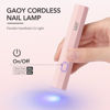 Picture of GAOY Handheld UV Light for Gel Nails, Mini Nail Lamp, Portable Cordless Rechargeable, Fast Curing, Octagon Pink