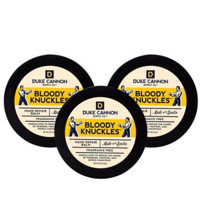 Picture of Duke Cannon Bloody Knuckles Hand Repair Balm - Unscented Moisturizer, Repair and Revitalize Dry, Cracked Skin, Ideal for Workers and Fighters, 5 oz. (3 Pack)