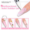 Picture of MIZHSE Solid Nail Builder Gel, 2.1 oz 60g Pink Builder Gel for Nails Non-Sticky Solid Builder Gel for Nail Extensions Hard Gel with 24pcs Nail Forms and Silicone Pen Nail Art Manicure Set
